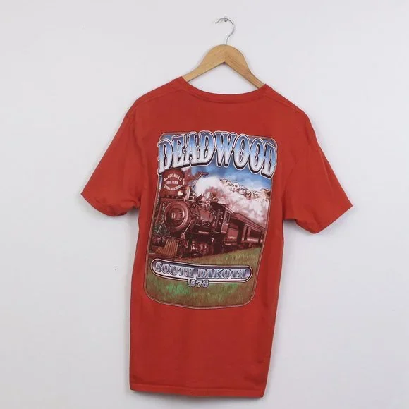 South Dakota Shirt Adult Medium Orange Deadwood - Picture 1 of 8